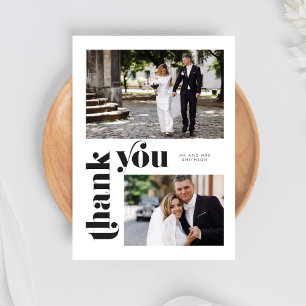Retro Photo Wedding Thank You Card