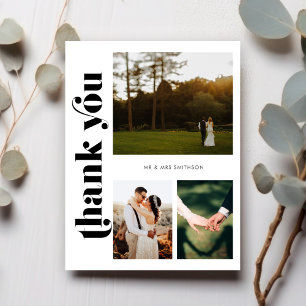 Retro Photo Wedding Thank You Postcard
