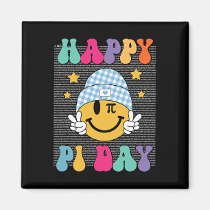 Retro Pi Day 10000 Digits Pi Sign Math Teacher Men Magnet