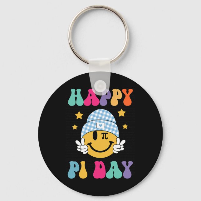 Retro Pi Day 10000 Digits Pi Sign Math Teacher Wom Key Ring (Front)