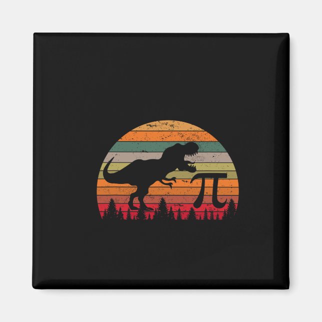 Retro Pi Day 3.14 Dinosaur Funny Pi Day Math Toddl Magnet (Front)