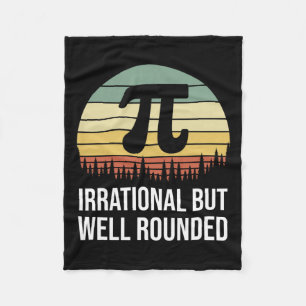 Retro Pi Day Irrational But Well Rounded Funny Mat Fleece Blanket