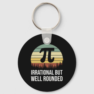 Retro Pi Day Irrational But Well Rounded Funny Mat Key Ring