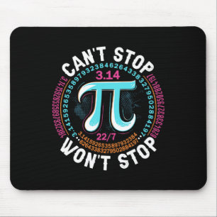 Retro Pi Day Mathematical Can't Stop Wont Stop Pi Mouse Pad