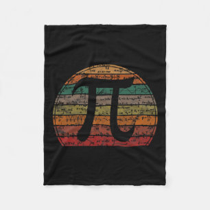 Retro Pi Symbol Sunset Gift Math Equations Geek Pi Fleece Blanket