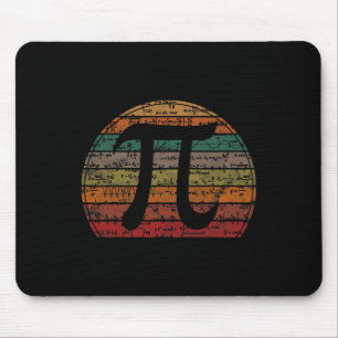 Retro Pi Symbol Sunset Gift Math Equations Geek Pi Mouse Pad