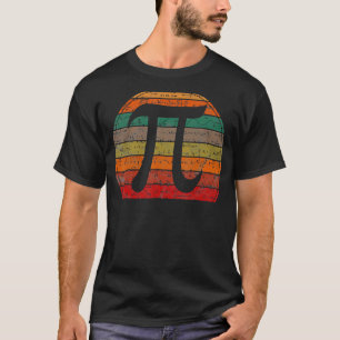 Retro Pi Symbol Sunset Math Equations Geek Pi Day T-Shirt