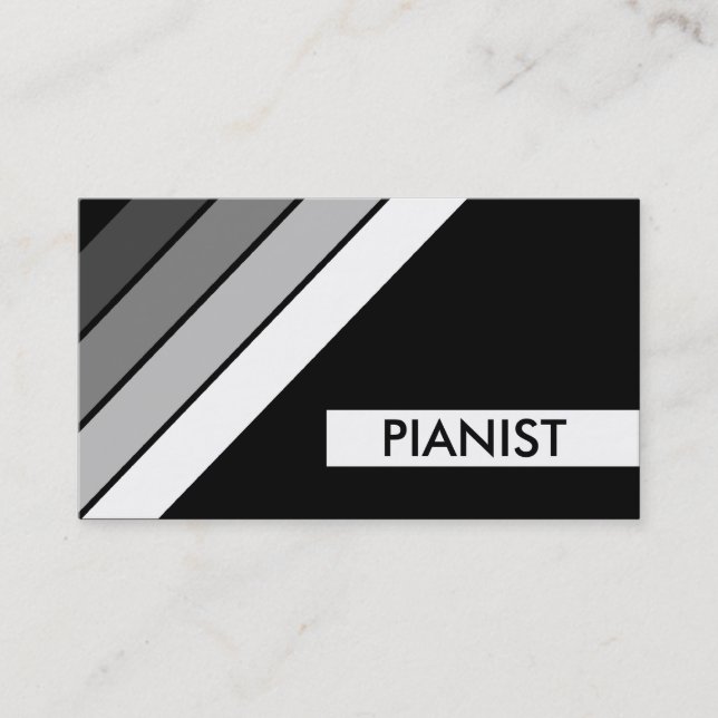 retro PIANIST Business Card (Front)