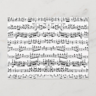 Retro Piano Sheet Music Notes Pattern Postcard