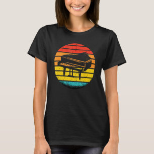 Retro Piano Sunset Design Musical Pianist Musician T-Shirt