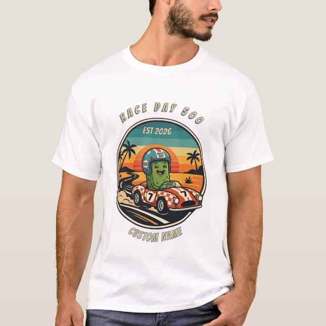Retro Pickle Indy Racing Tee - Funny Race Day Gift (Front)