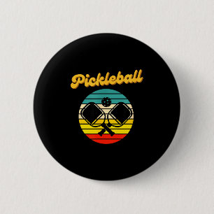 Retro pickleball 6 cm round badge