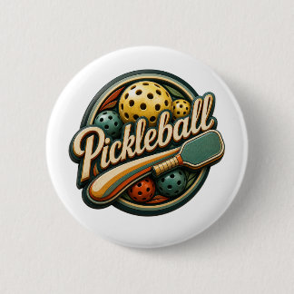 Retro Pickleball button vintage gift