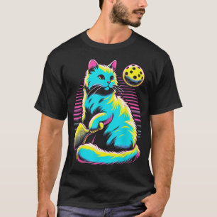 Retro Pickleball Cat Lover - Paddle Sport T-Shirt