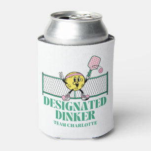 Retro Pickleball Designated Dinker Birthday Can Cooler