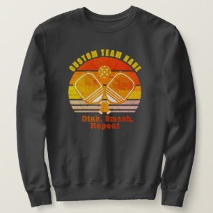 Retro Pickleball Gift - Custom Team Name Sweatshirt