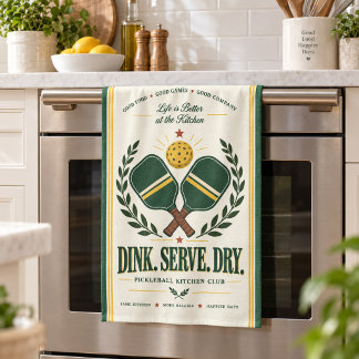 Retro Pickleball Kitchen Towel