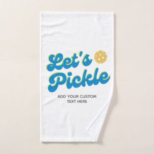 Retro Pickleball Let's Pickle Personalised Sweat Hand Towel