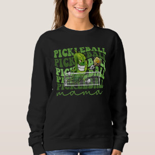 Retro  Pickleball Mama Player Cute Pickle Ball Sweatshirt