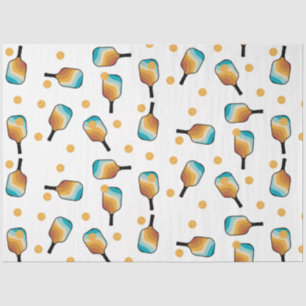 Retro Pickleball Paddles & Ball Pattern Tissue Paper