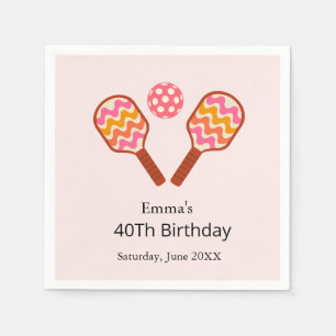 Retro Pickleball Paddles Birthday custom Napkin