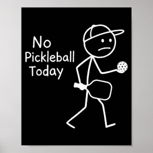 Retro pickleball pickleball sport sad figure boys poster