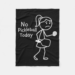 Retro pickleball pickleball sport sad figure girls fleece blanket
