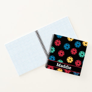 😍 Retro Pickleballs / black Notebook