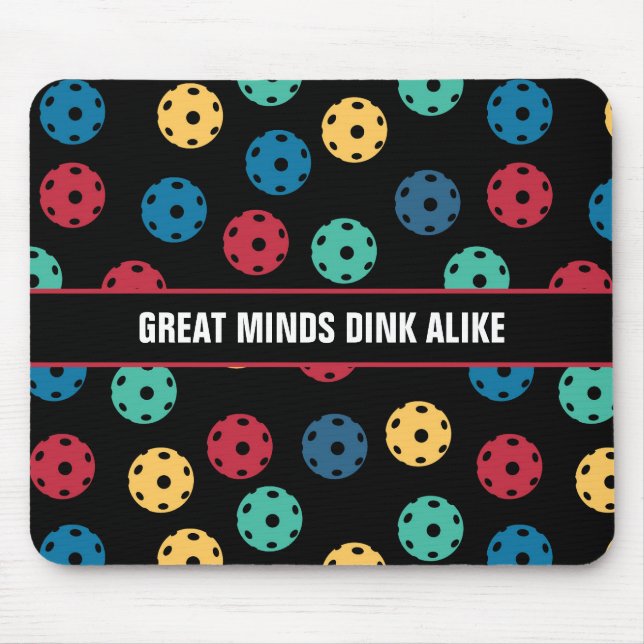 😍 Retro Pickleballs / black with custom text Mouse Pad (Front)