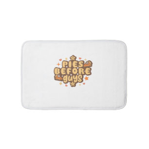 Retro Pies before Guys Funny Thanksgiving pies Bath Mat