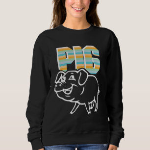 Retro Pig Cute Farmer Farming For Men Women Anima Sweatshirt