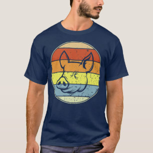 Retro Pig Vintage Pig Silhouette Farmer Animal Lov T-Shirt