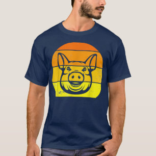 Retro Pig Vintage Pig Silhouette Farmer Animal Lov T-Shirt