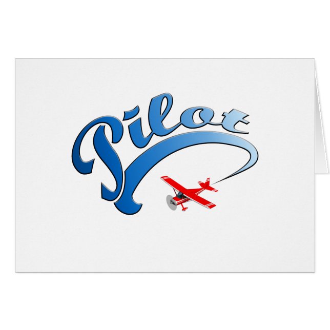 Retro Pilot graphic with Blue Text (Front Horizontal)