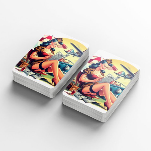 Retro Pilot Pin-up Playing Cards (Creator Uploaded)