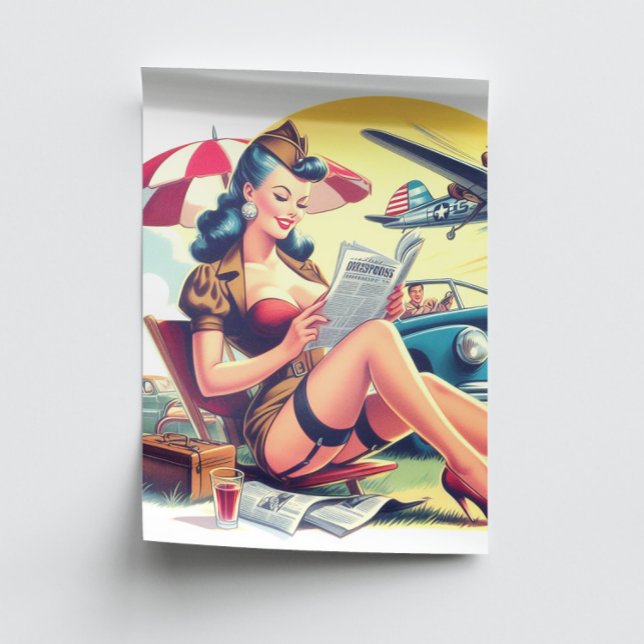 Retro Pilot Pin-up Tissue Paper (Creator Uploaded)