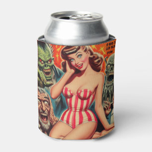 Retro Pin-up and Monsters Can Cooler