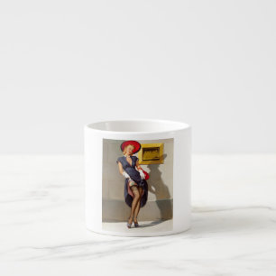 Retro Pin-Up Girl Espresso Cup