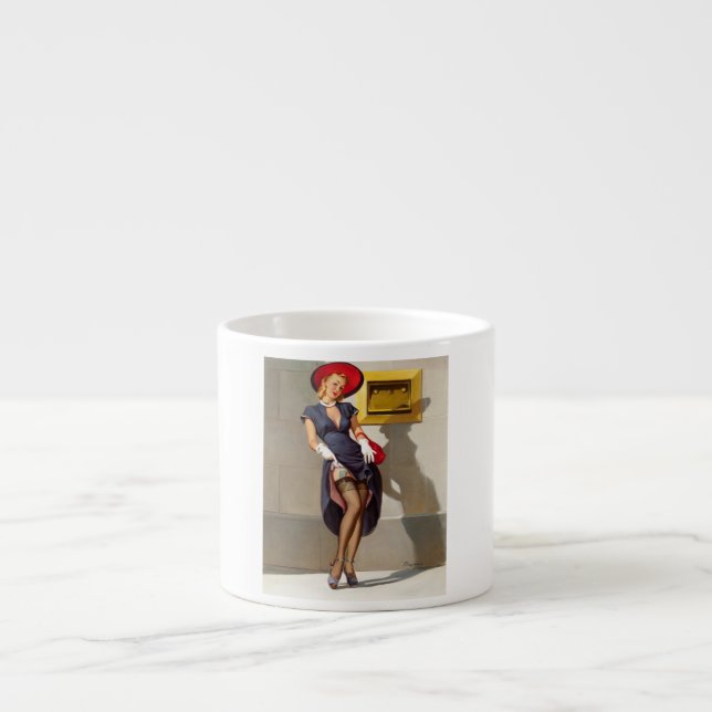 Retro Pin-Up Girl Espresso Cup (Front)