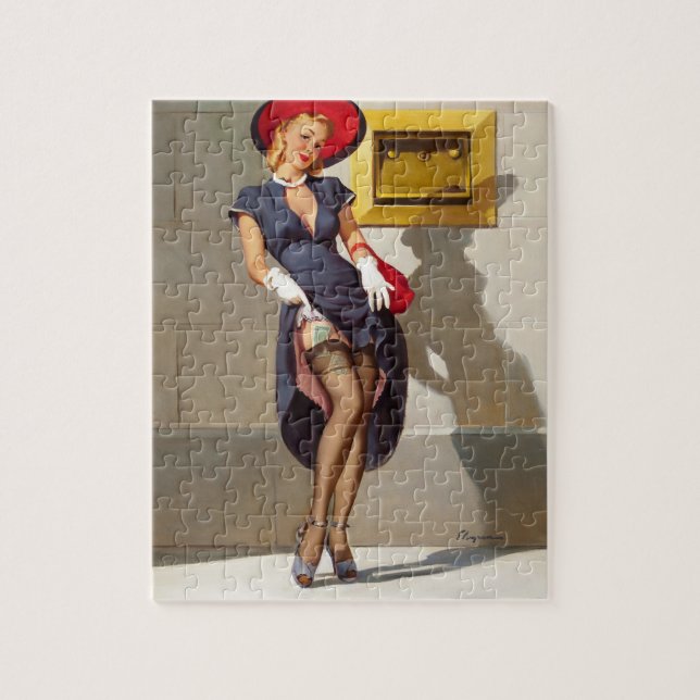 Retro Pin-Up Girl Jigsaw Puzzle (Vertical)