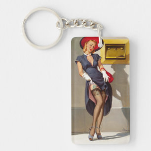 Retro Pin-Up Girl Key Ring