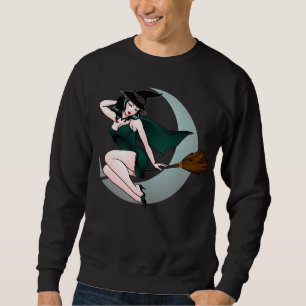 Retro Pin-up Girl Shirt Witchy Halloween Shirt