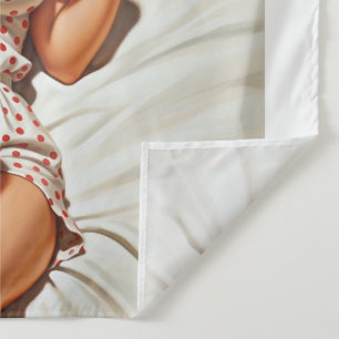 Retro Pin-up Girl with Red Polka Dot PJ's Tapestry