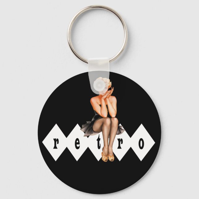 Retro Pin-Up Key Ring (Front)
