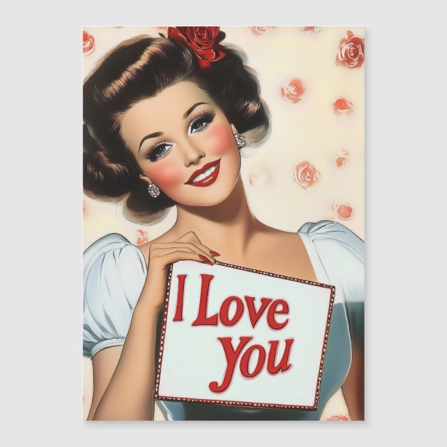 Retro Pin-Up Love Magnetic Invitation (Front)
