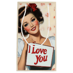 Retro Pin-Up Love Small Gift Bag