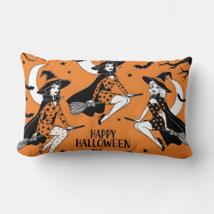 Retro Pin-Up Witches  Lumbar Cushion