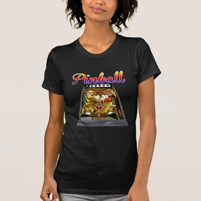 Retro Pinball Machine Design T-Shirt (Front)