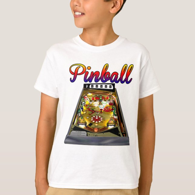 Retro Pinball Machine Design T-Shirt (Front)
