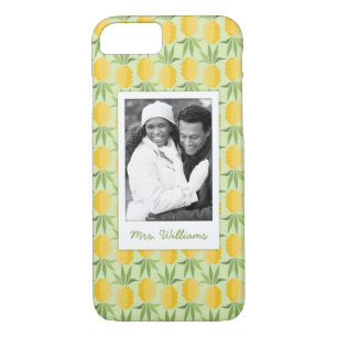 Retro Pineapples   Add Your Photo & Name iPhone 8/7 Case